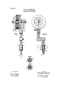 USA Patent Tattooing Gun 1890's Drawings - Photoseeum