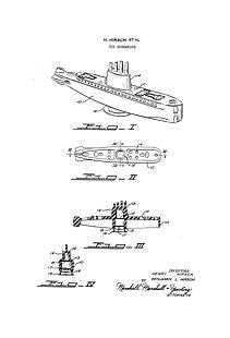 USA Patent Kellogg Cereal Premium Submarine 1950 Drawings - Photoseeum