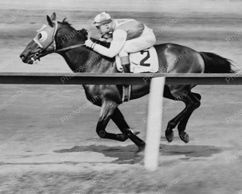 Johnny Pollard Jockeying Seabiscuit Win 1937 Vintage 8x10 Reprint Of Old Photo - Photoseeum