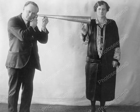 Houdini Horn Stunt With Lady 1900s 8x10 Reprint Of Old Photo - Photoseeum