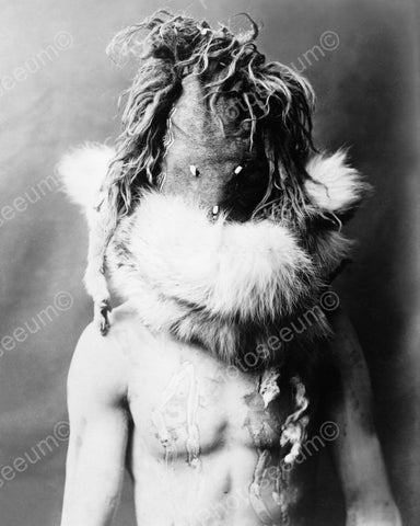 Indian Ceremonial Head Dress 1904 Vintage 8x10 Reprint Of Old Photo - Photoseeum