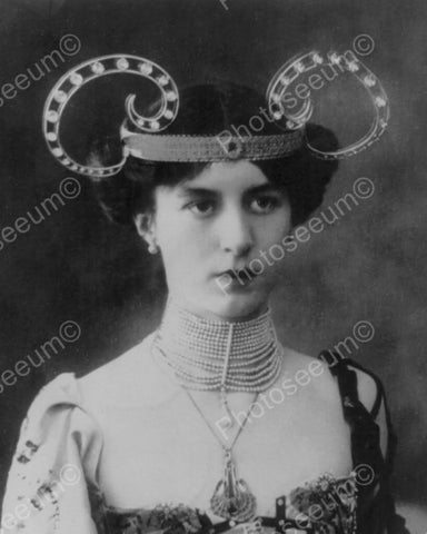 Victorian Lady Early Mickey Mouse Ears? 8x10 Reprint Of Old Photo - Photoseeum