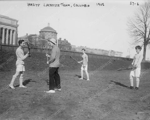 Varsity Lacrosse Team Columbia 1908 Vintage 8x10 Reprint Of Old Photo - Photoseeum