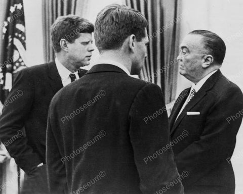 U.S President Kennedy &  FBI Chief E Hoover Vintage 1960s Reprint 8x10 Old Photo - Photoseeum