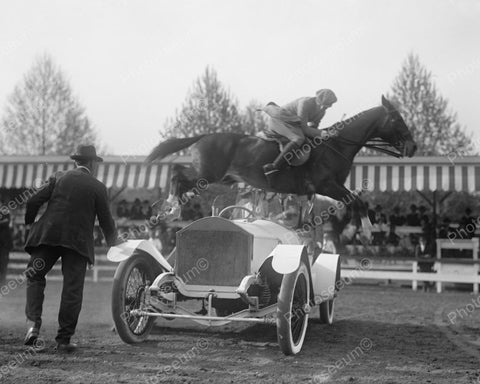 Ralph Coffin Jumping Horse  Rolls Royce 1916 Vintage 8x10 Reprint Of Old Photo 1 - Photoseeum