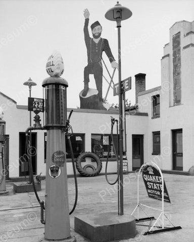 Paul Bunyan Antique Gas Station Pumps 8x10 Reprint Of Old Photo - Photoseeum
