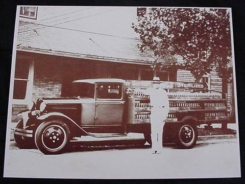 Coca Cola Bottling Delivery Truck Vintage Sepia Card Stock Photo 1930s - Photoseeum