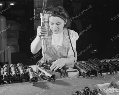 Toy Train Manufacturing Vintage 8x10 Reprint Of Old Photo - Photoseeum