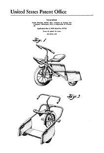 USA Patent Garton Toy Velocipede 1950's Drawings - Photoseeum