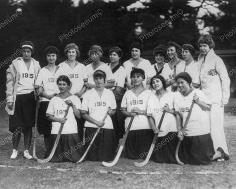 Girls Field Hockey Team 1915 Vintage 8x10 Reprint Of Old Photo - Photoseeum