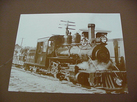 Steam Train Bridgeton & Harrison Railroad Vintage Sepia Card Stock Photo 1930s - Photoseeum