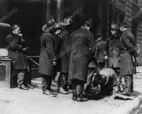 Fire Fighters Search Sewer 1900s 8x10 Reprint Of Old Photo - Photoseeum