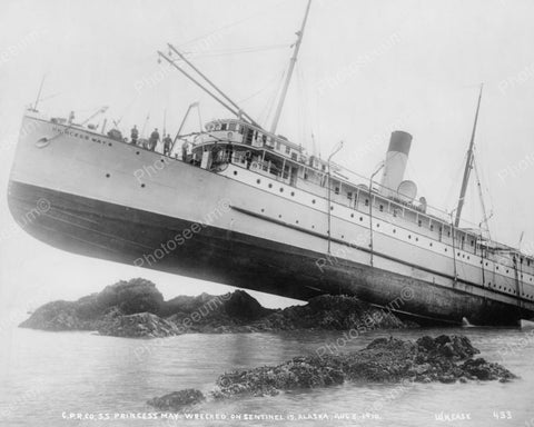 SS Princess Ship Stranded1910 Vintage 8x10 Reprint Of Old Photo - Photoseeum