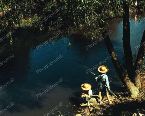 Fishing By The Old Mill Stream 1943 Vintage 8x10 Reprint Of Old Photo - Photoseeum