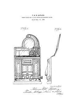 USA Patent Watling Rol A Top Slot One Arm Bandit Drawings - Photoseeum