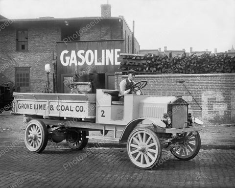 Grove Lime Co Coal Truck & Driver 1920s 8x10 Reprint Of Old Photo - Photoseeum