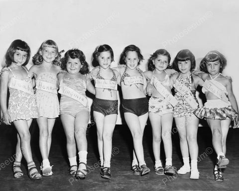 Vintage US Young Girl Beauty Contestants 8x10 Reprint Of Old Photo - Photoseeum