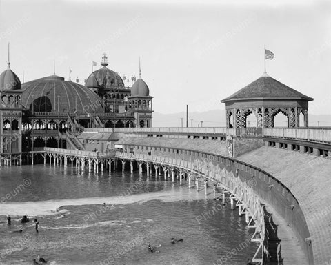 Salt Air Swimming & Bath Pavilion Utah 1910 Vintage 8x10 Reprint Of Old Photo - Photoseeum