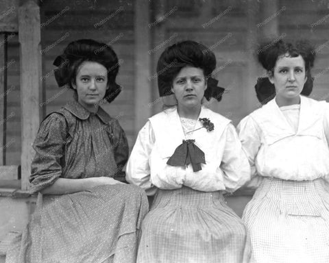 3 Young Women Posing 6-19 Years Old 1900 Vintage 8x10 Reprint Of Old Photo - Photoseeum