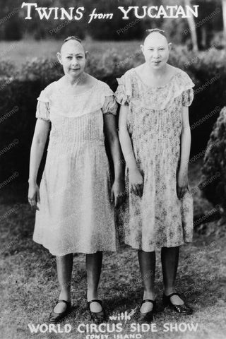 Coney Island Sideshow Twins Pip & Flip Old 4x6 Reprint Of Photo - Photoseeum