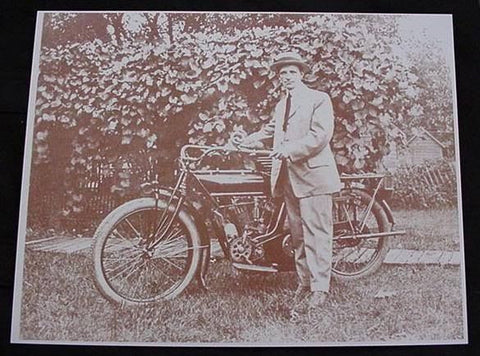 Motorcycle Vintage Motor Bike Vintage Sepia Card Stock Photo 1910s - Photoseeum