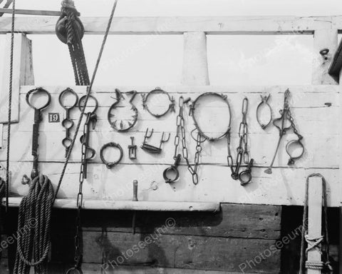 Ships Antique Torture Irons On Display 8x10 Reprint Of Old Photo - Photoseeum