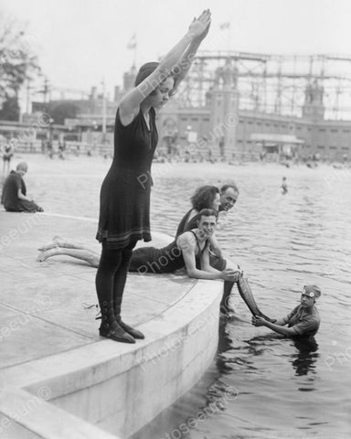 Girl About To Dive Vintage 8x10 Reprint Of Old Photo - Photoseeum