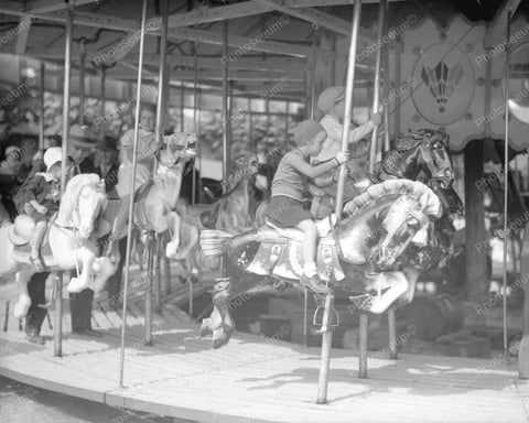 Father Daughter Merry Go Round 1934 Vintage 8x10 Reprint Of Old Photo - Photoseeum