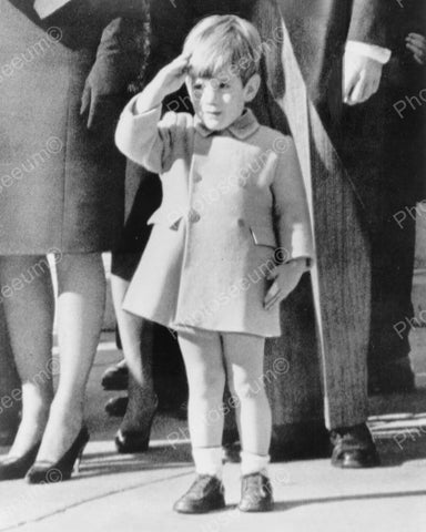 John Kennedy Jr. Tot Salutes Dads Funeral Vintage 1960s Reprint 8x10 Old Photo - Photoseeum