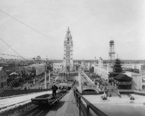 Coney Island Atop The Chutes 1900s 8x10 Reprint Of Old  Photo - Photoseeum