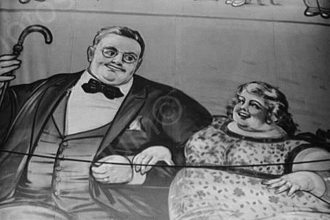Vermont Sideshow Poster Fat Couple 1940s 4x6 Reprint Of Old Photo - Photoseeum