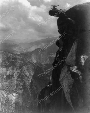 Head Stand On Top Of The Mountain 1900s 8x10 Reprint Of Old Photo - Photoseeum
