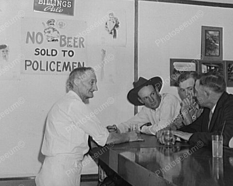 No Beer Sold To Policemen Sign Bar Scene 8x10 Reprint Of Old Photo - Photoseeum
