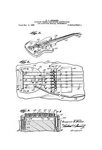 USA Patent Fender Guitar Tremolo Bridge 1950's Drawings - Photoseeum