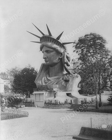 Huge Statue Of Liberty Head Stunning 8x10 Reprint Of Old Photo - Photoseeum