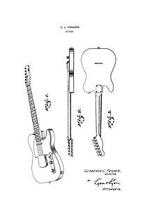 USA Patent Fender Telecaster Guitar 1950's Drawings - Photoseeum